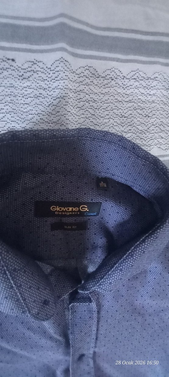 Düğmeli Uzun Kollu Erkek Kot Gömlek - Görsel 2