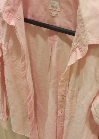 Pembe Düğmeli Uzun Kollu Gömlek - Görsel 4