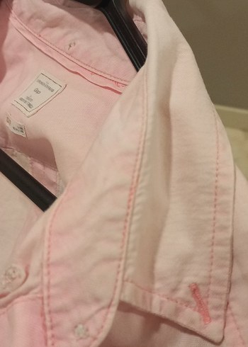 Pembe Düğmeli Uzun Kollu Gömlek - Görsel 7