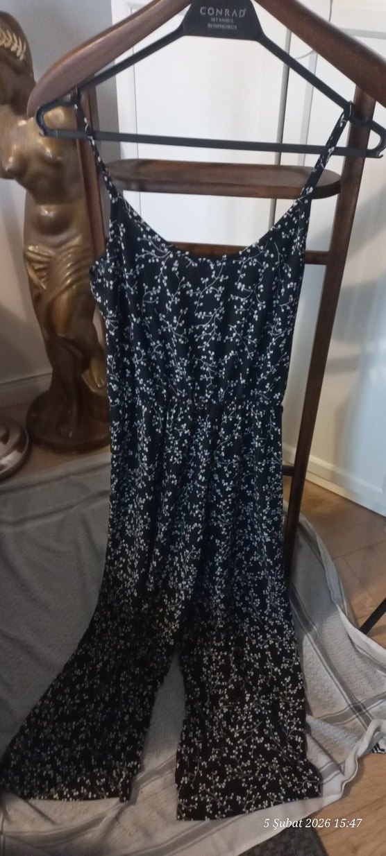 Bohem Siyah Uzun Askılı Tulum - Görsel 4