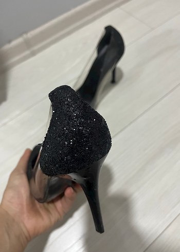 Siyah Parlak  Desenli Stiletto Topuklu - Görsel 7