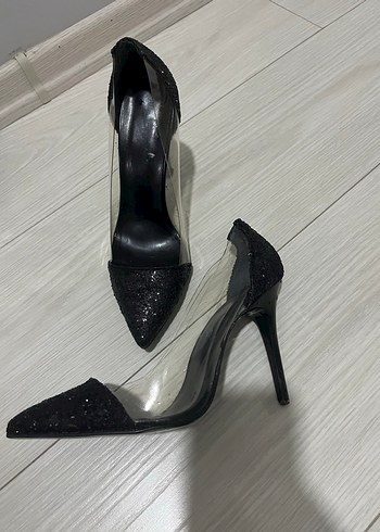 Siyah Parlak  Desenli Stiletto Topuklu - Görsel 2