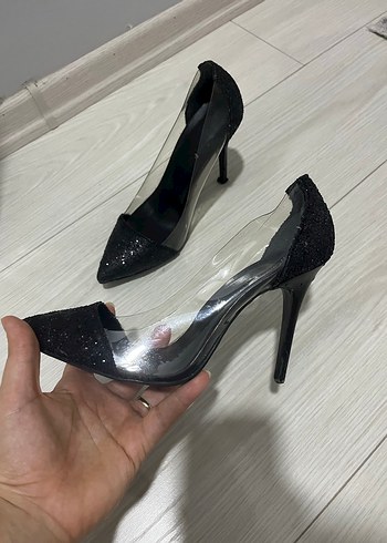 Siyah Parlak  Desenli Stiletto Topuklu - Görsel 6