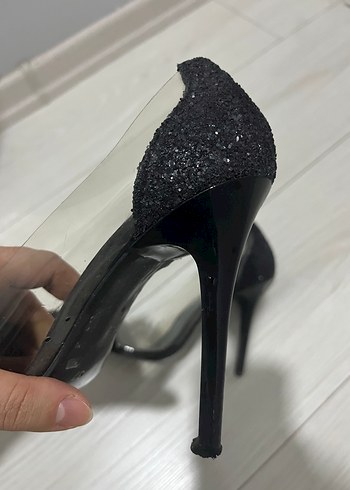 Siyah Parlak  Desenli Stiletto Topuklu - Görsel 8