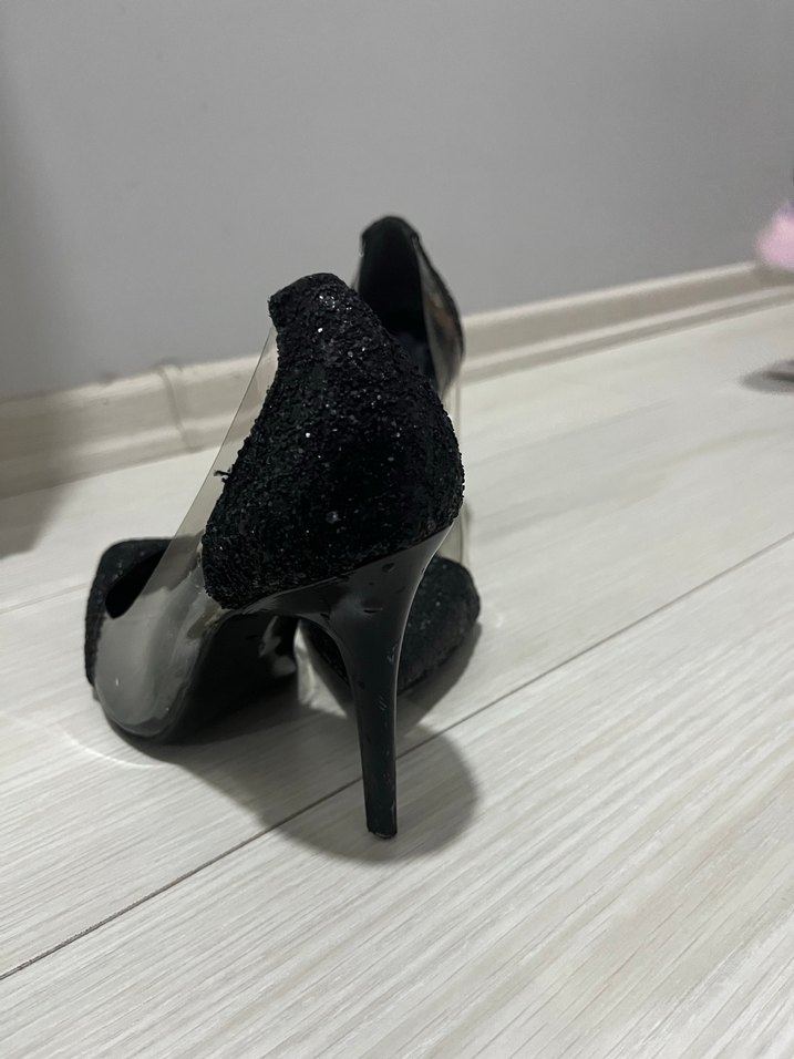 Siyah Parlak  Desenli Stiletto Topuklu - Görsel 3