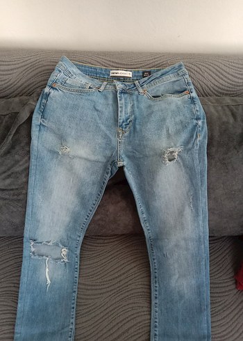 mavi yırtık detay erkek Jeans koton marka