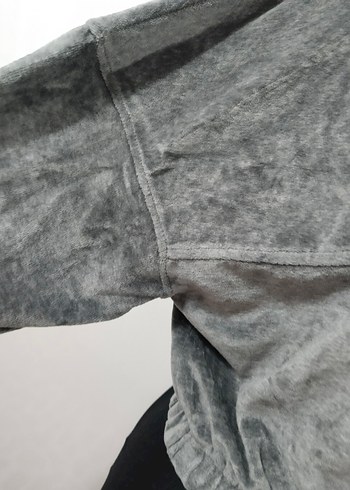 m Beden Gri Yarım Fermuarlı Kadın Sweatshirt