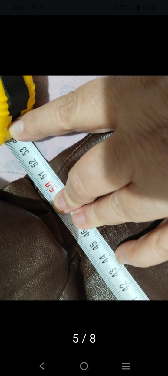 Kahverengi Deri Biker Ceket - Görsel 5