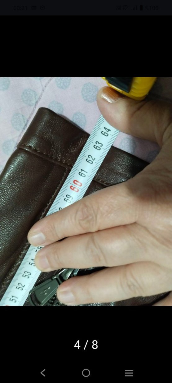 Kahverengi Deri Biker Ceket - Görsel 4