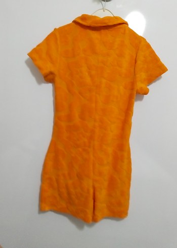 Kadın Turuncu Kısa Kollu Tulum - Görsel 2