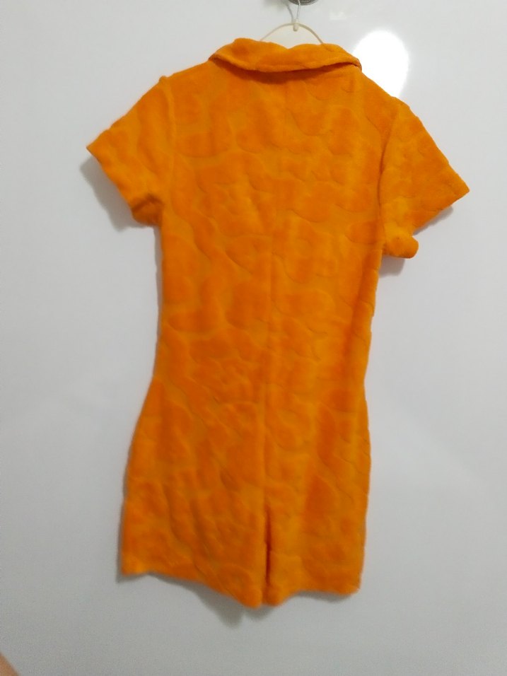 Kadın Turuncu Kısa Kollu Tulum - Görsel 2