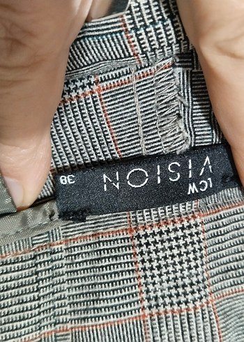 Düğmeli Bej Gri Kadın Kumaş Pantolon - Görsel 5