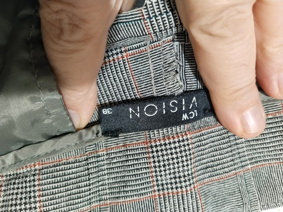 Düğmeli Bej Gri Kadın Kumaş Pantolon - Görsel 5