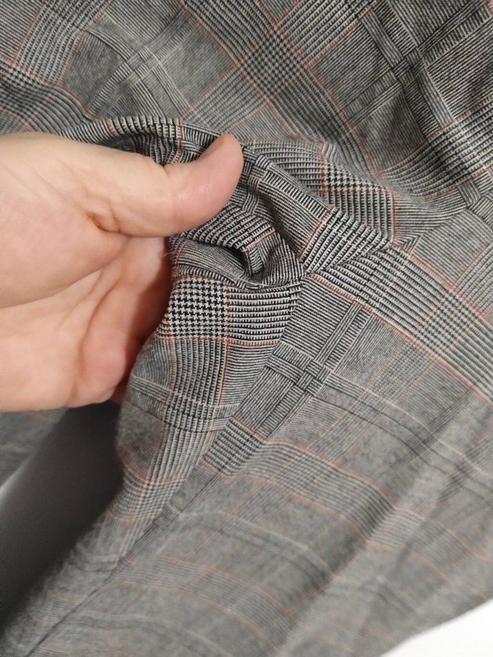 Düğmeli Bej Gri Kadın Kumaş Pantolon - Görsel 3