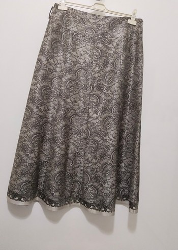 Dantel Detaylı Gri Kadın Uzun Takım - Görsel 3