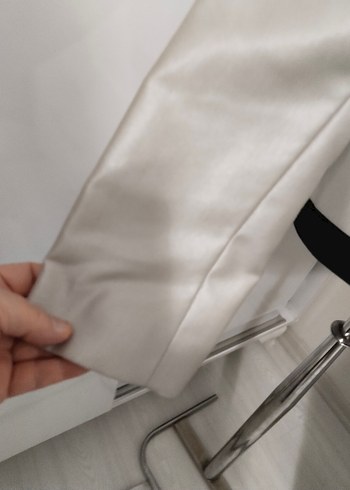 Dantel Detaylı Gri Kadın Uzun Takım - Görsel 6