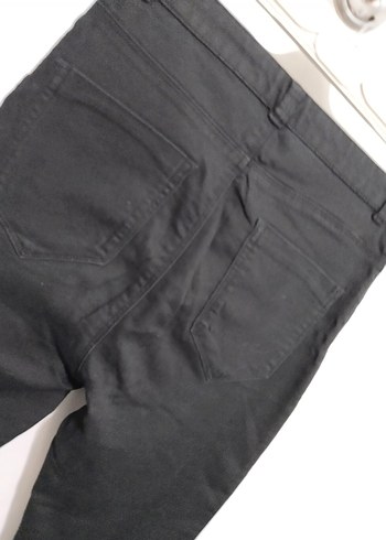 Düğmeli Siyah Salaş Kadın Kot Pantolon - Görsel 3