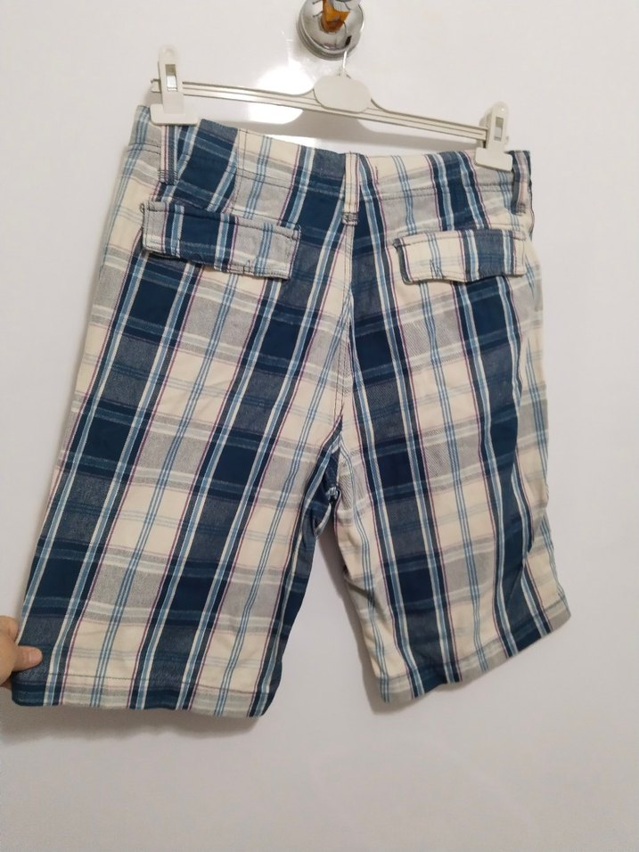 Mavi Kemerli Erkek Mini Şort - Görsel 2