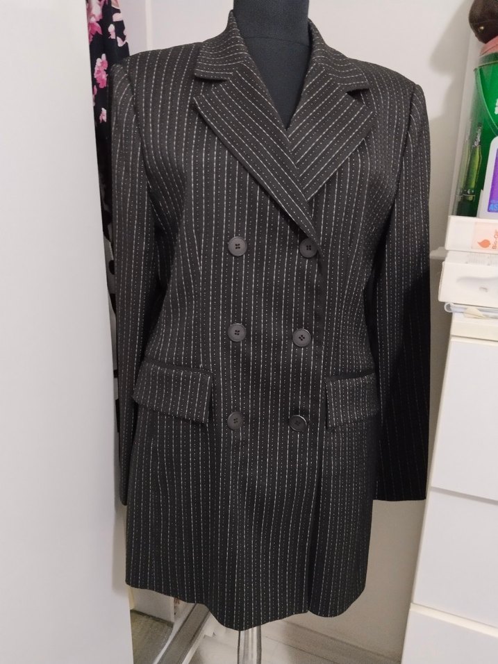 Gri Çizgili Erkek Ofis Takım Elbise - Görsel 3