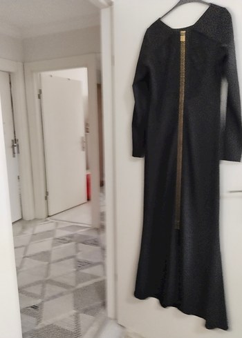 Siyah Uzun Kollu Drapeli Kadın Elbise - Görsel 2