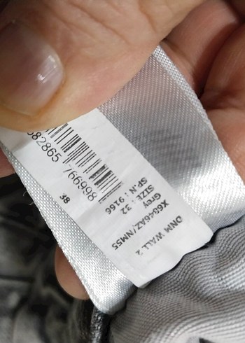 Gri Mini Denim Şort, Bağlamalı, Bol Kesim - Görsel 3