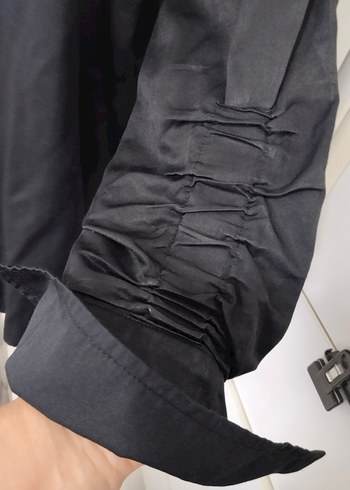 Düğmeli Siyah Kadın Gömlek - Görsel 4