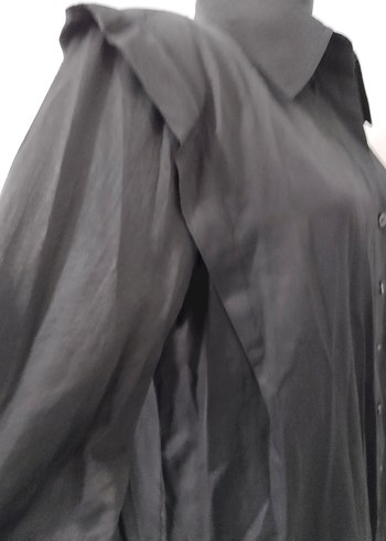 Düğmeli Siyah Kadın Gömlek - Görsel 3