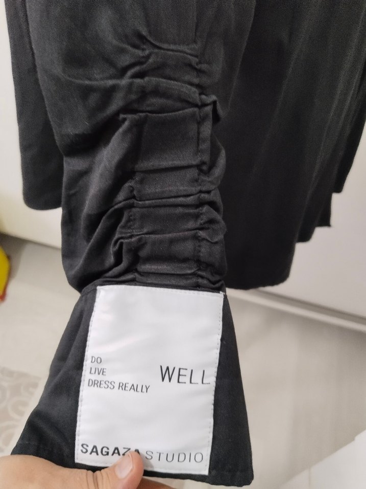 Düğmeli Siyah Kadın Gömlek - Görsel 5