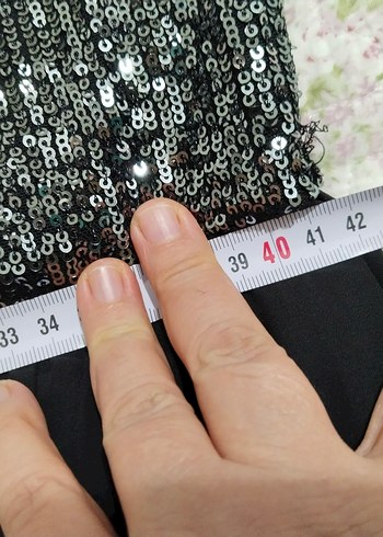 Siyah Uzun Payetli Kadın Abiye Elbise - Görsel 5