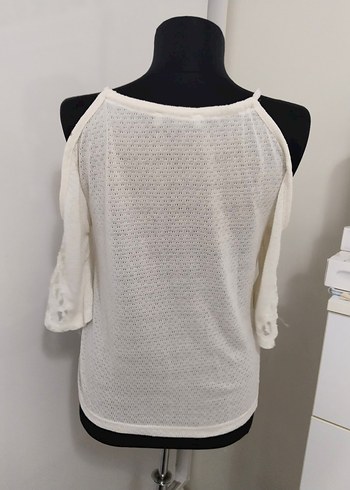 Dantel Detaylı Bohem Örgü Bluz - Görsel 3