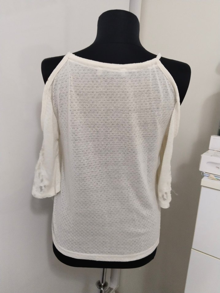 Dantel Detaylı Bohem Örgü Bluz - Görsel 3