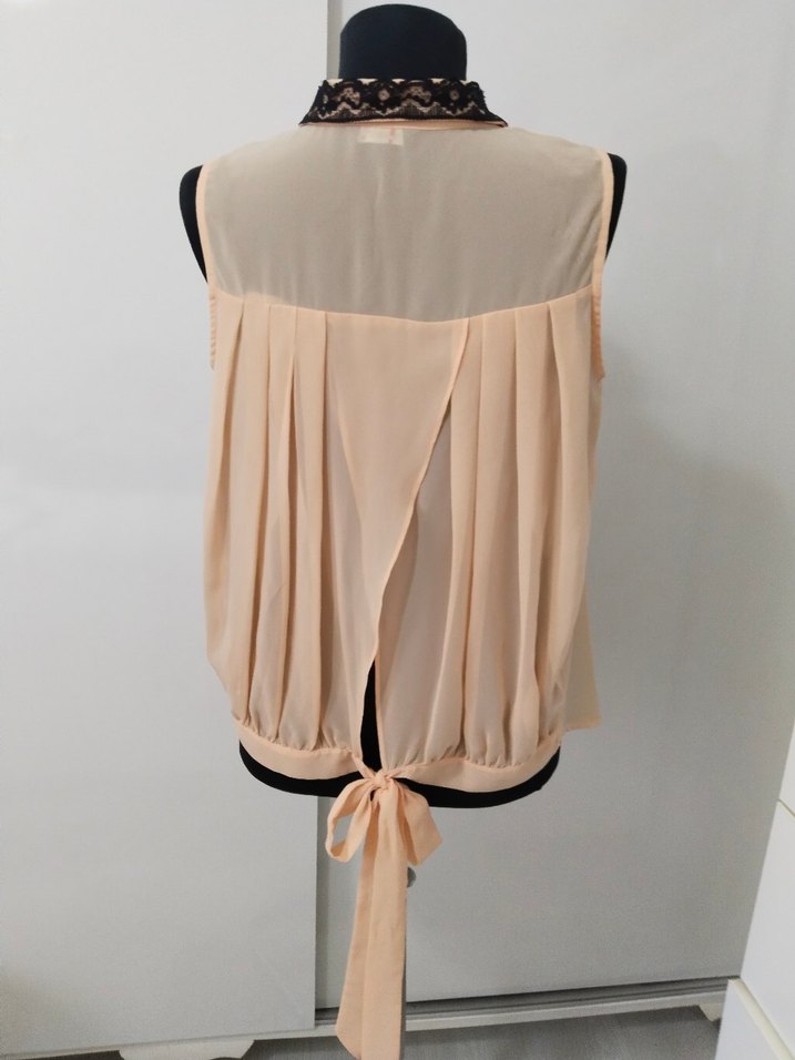 Bej Pilili Kolsuz Midi Gömlek - Görsel 3