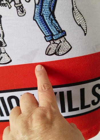 kiz  Çocuk Kırmızı Baskılı Kısa Kollu Tişört - Görsel 3