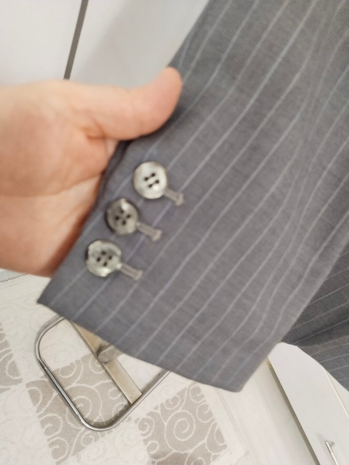 Düğmeli Gri Kadın Blazer Ceket - Görsel 3