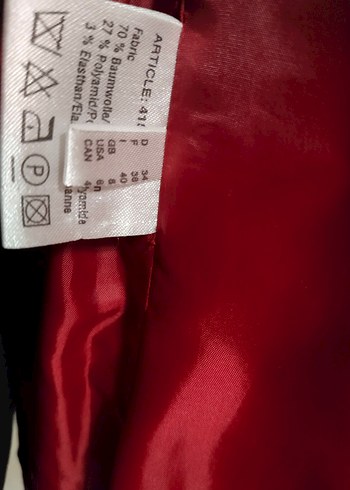 Kırmızı Kadın Düğmeli Ceket - Görsel 6