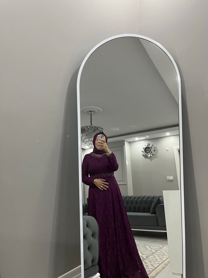 Dantellı uzun elbıse - Görsel 2