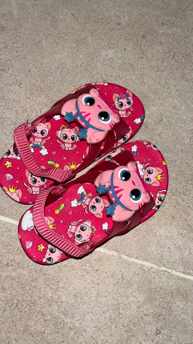 Kız Çocuk Pembe Pop Kültür Desenli Kaydırmaz Terlik - Görsel 4