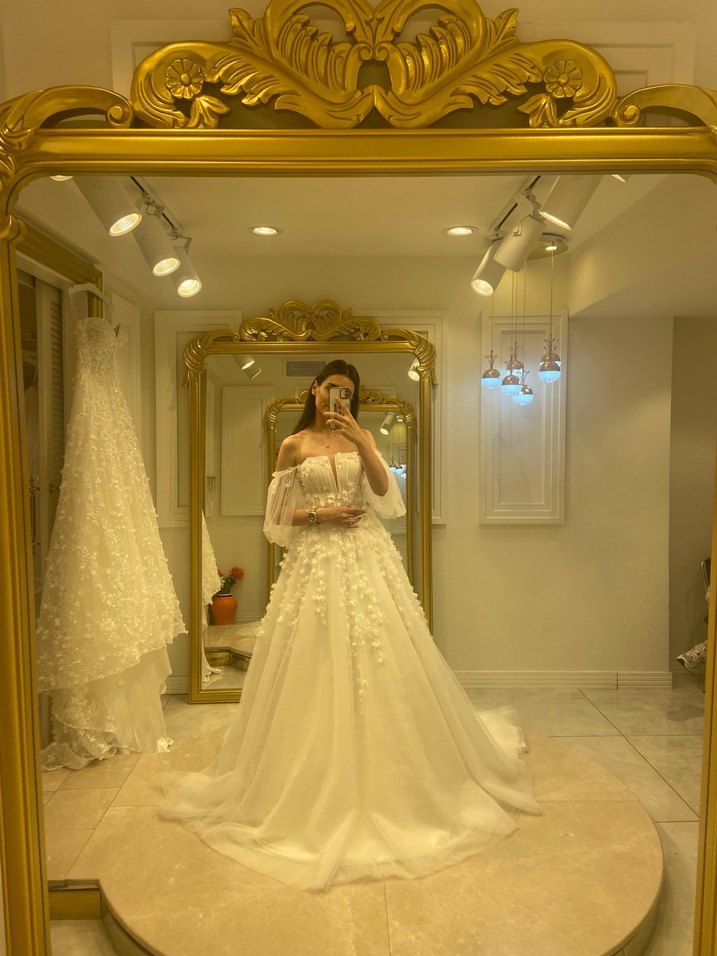 Straplez Uzun Beyaz Bohem Gelinlik - Görsel 3