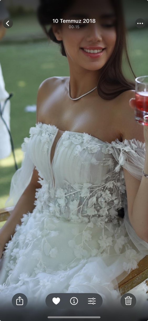 Straplez Uzun Beyaz Bohem Gelinlik - Görsel 2