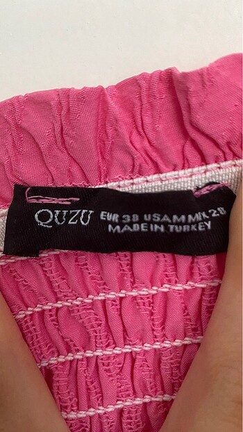 Quzu Pembe lastikli etek