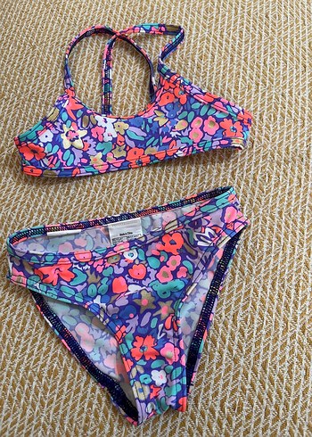 Çiçek Desenli Renkli Kız Bikini