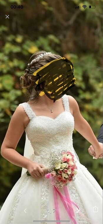 Kırık beyaz gelinlik
