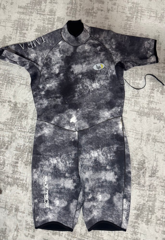 Gri Tie-Dye dalgıç dalış sörf kiyafeti unisex - Görsel 2