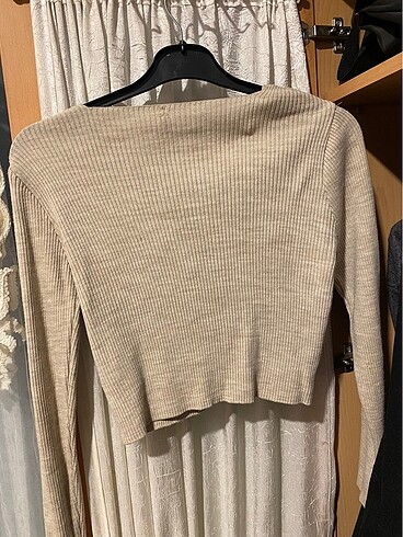 s Beden Peluş yaka crop hırka