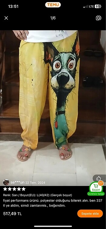 Desenli pantalon