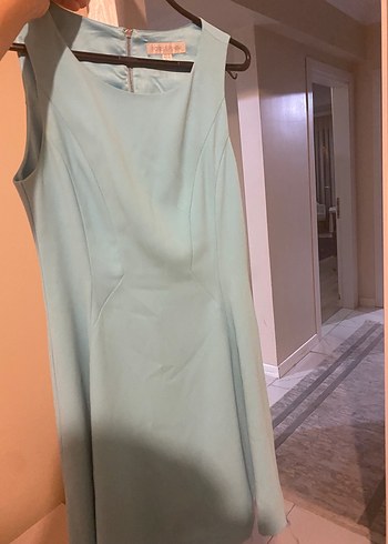 Mavi  Midi Elbise - Görsel 3