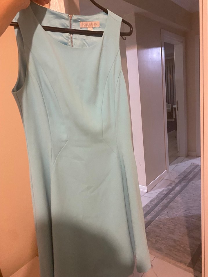 Mavi  Midi Elbise - Görsel 3