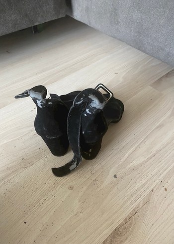 Siyah Gotik Tokalı Kadın Topuklu Sandalet - Görsel 2