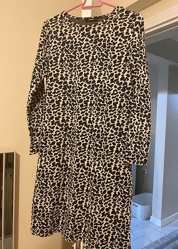 LC Waikiki Kahverengi Leopar Desenli Kadın elbise - Görsel 2