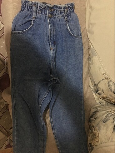 27 Beden Beli lastikli jean kot